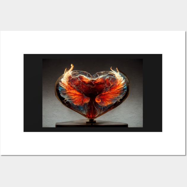 Flaming Heart Art  /  Flame Heart Unwind Designs Wall Art by Unwind-Art-Work